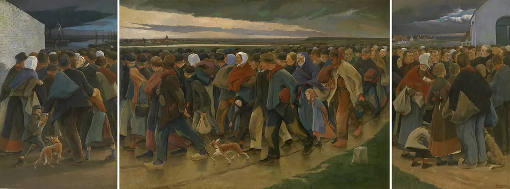Emigrants, by Eugène Laermans, oil, 1898