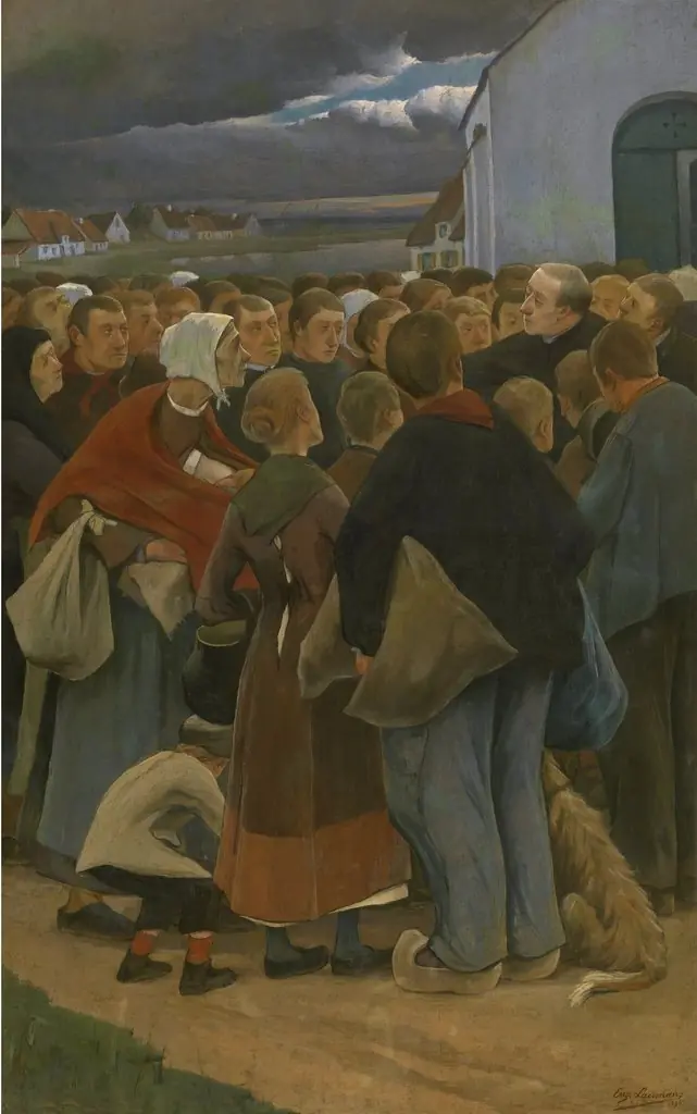 Emigrants - To the port, by Eugène Laermans