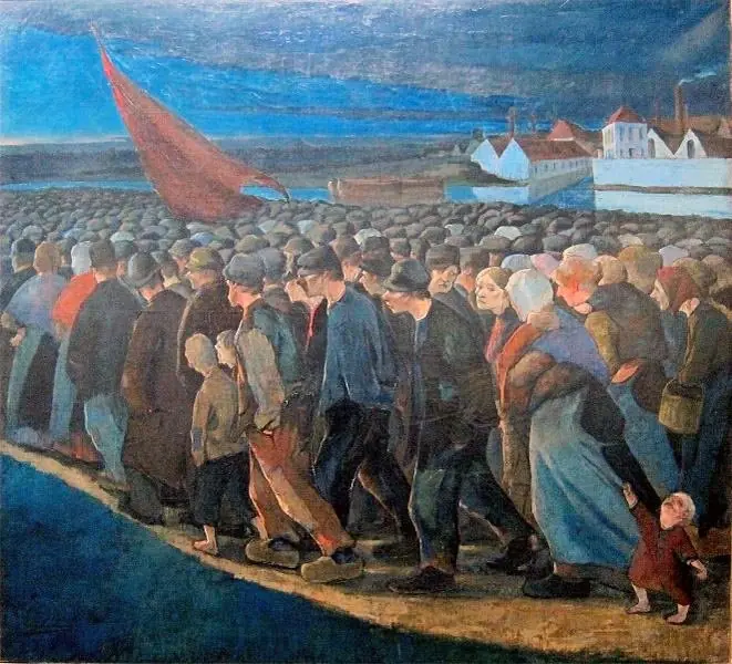 Un soir de grève, by Eugène Laermans