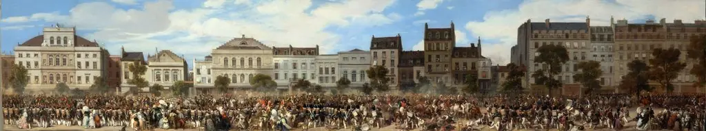 Attentat de Fieschi. Revue de la Garde nationale, 28 juillet 1835, by Eugène Lami