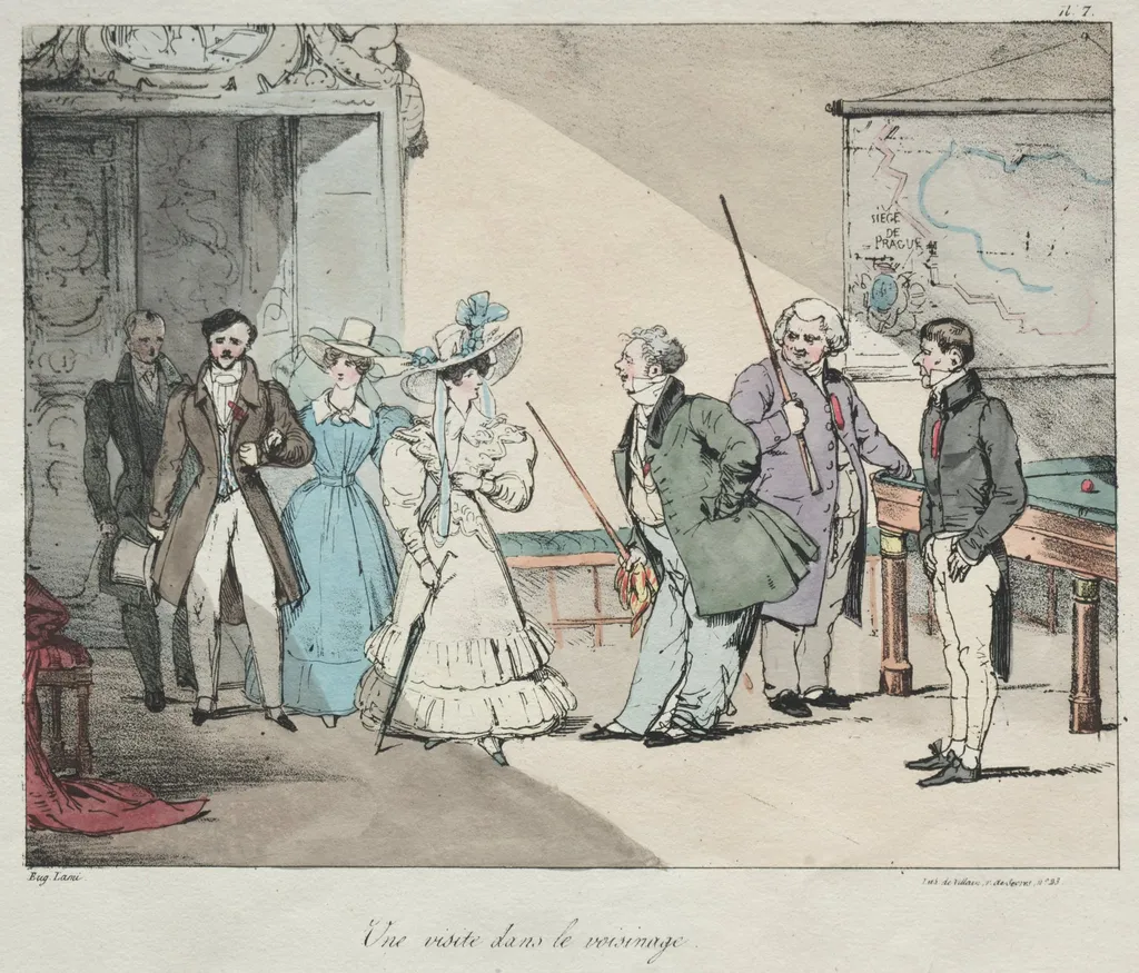 Life of the Chateau: A Visit in the Neighborhood, by Eugène Lami, 1828