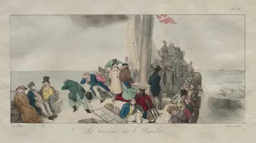 Souvenirs of London: Crossing on the Packet Boat, by Eugène Lami