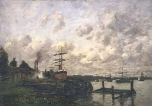 Bazinul de construcții din Bordeaux, by Eugène Louis Boudin