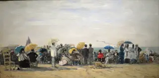 Beach at Trouville, by Eugène Louis Boudin