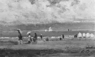 Beach Scene with Figures, by Eugène Louis Boudin
