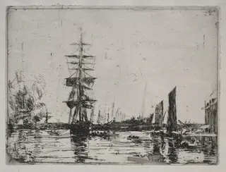 Boats at Anchor, by Eugène Louis Boudin
