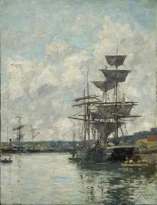 Boats in Le Havre, by Eugène Louis Boudin
