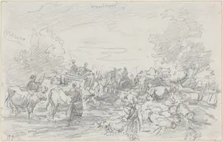 Herds Crossing a Stream, by Eugène Louis Boudin