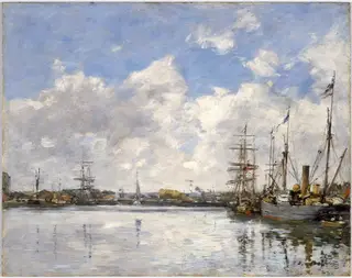 Le Havre , the harbor, by Eugène Louis Boudin