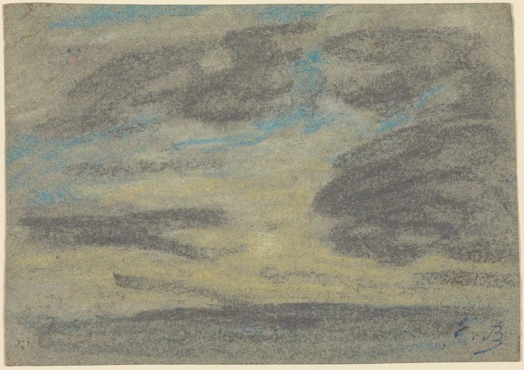 Nuvens sobre o Mar, by Eugène Louis Boudin, pastel, 1862