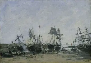 Portrieux, Low Tide, by Eugène Louis Boudin, 1873