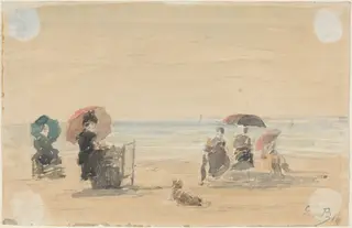 Sun-Shades, Trouville, by Eugène Louis Boudin