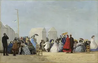 The Beach at Trouville, by Eugène Louis Boudin