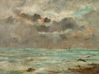 The Coast at Trouville, by Eugène Louis Boudin