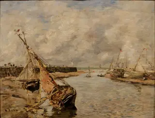 Trouville-Deauville – Low Tide, by Eugène Louis Boudin