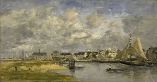 Trouville Harbour, by Eugène Louis Boudin