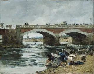 Washerwomen near a Bridge, by Eugène Louis Boudin, 1892