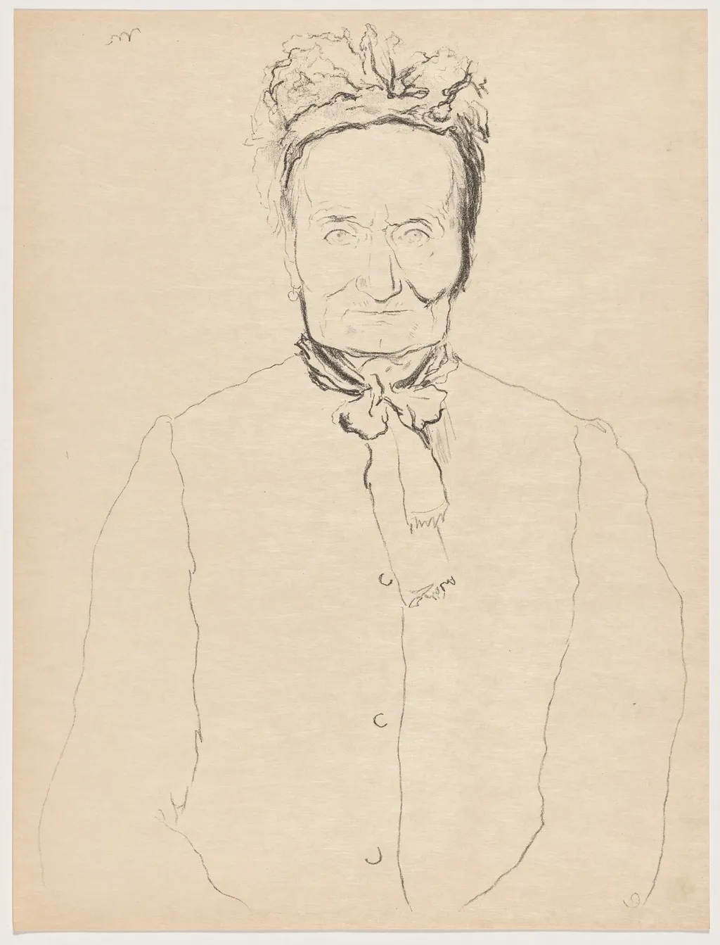 La vieille (Old Woman), by Eugène Martel, ink, 1895