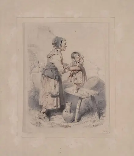 Old Woman and Child, by Eugène Modeste Edmond Lepoittevin