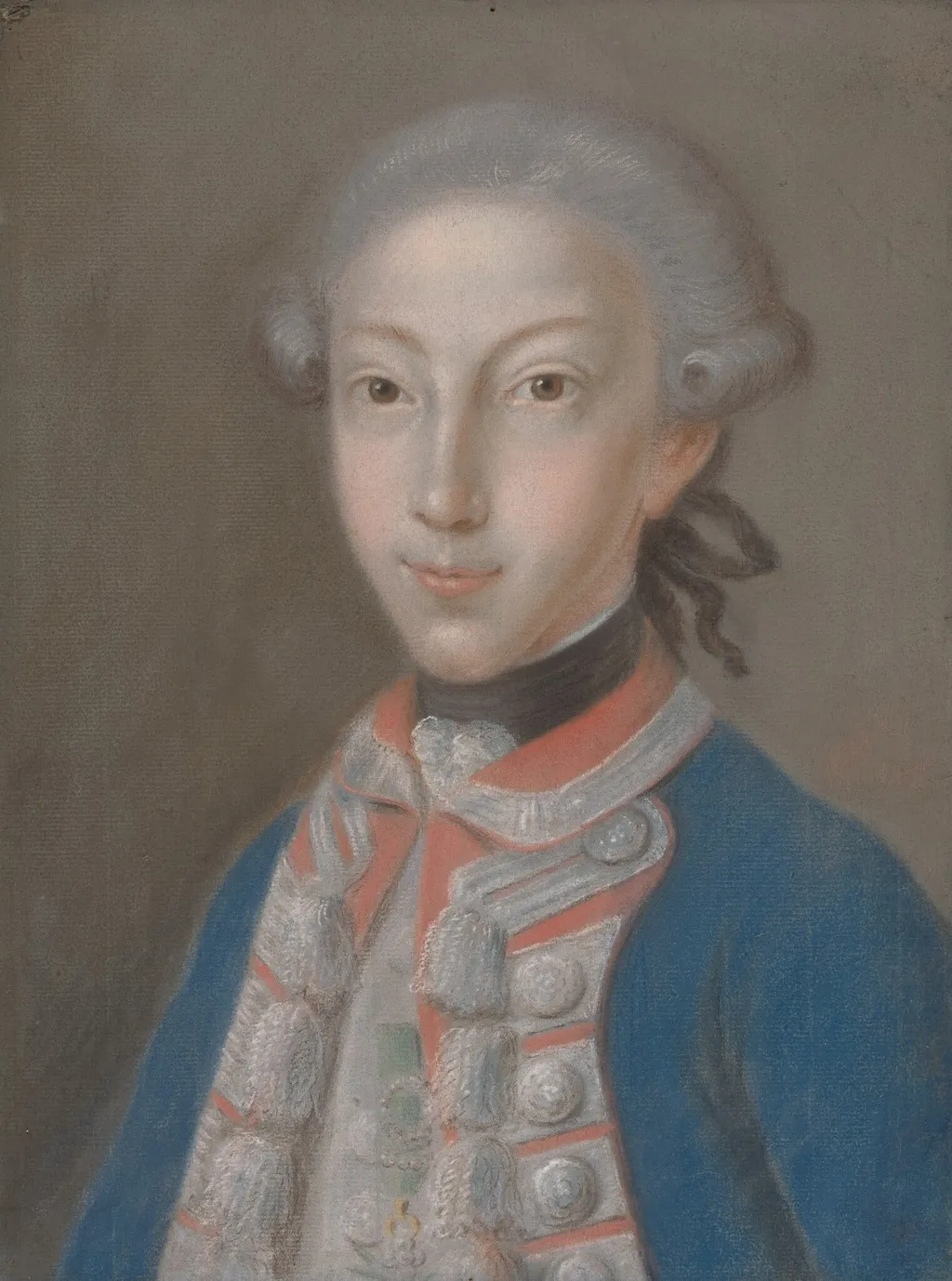 Portrait of a Young Man in Uniform, by European 18th Century, pastel, 1794
