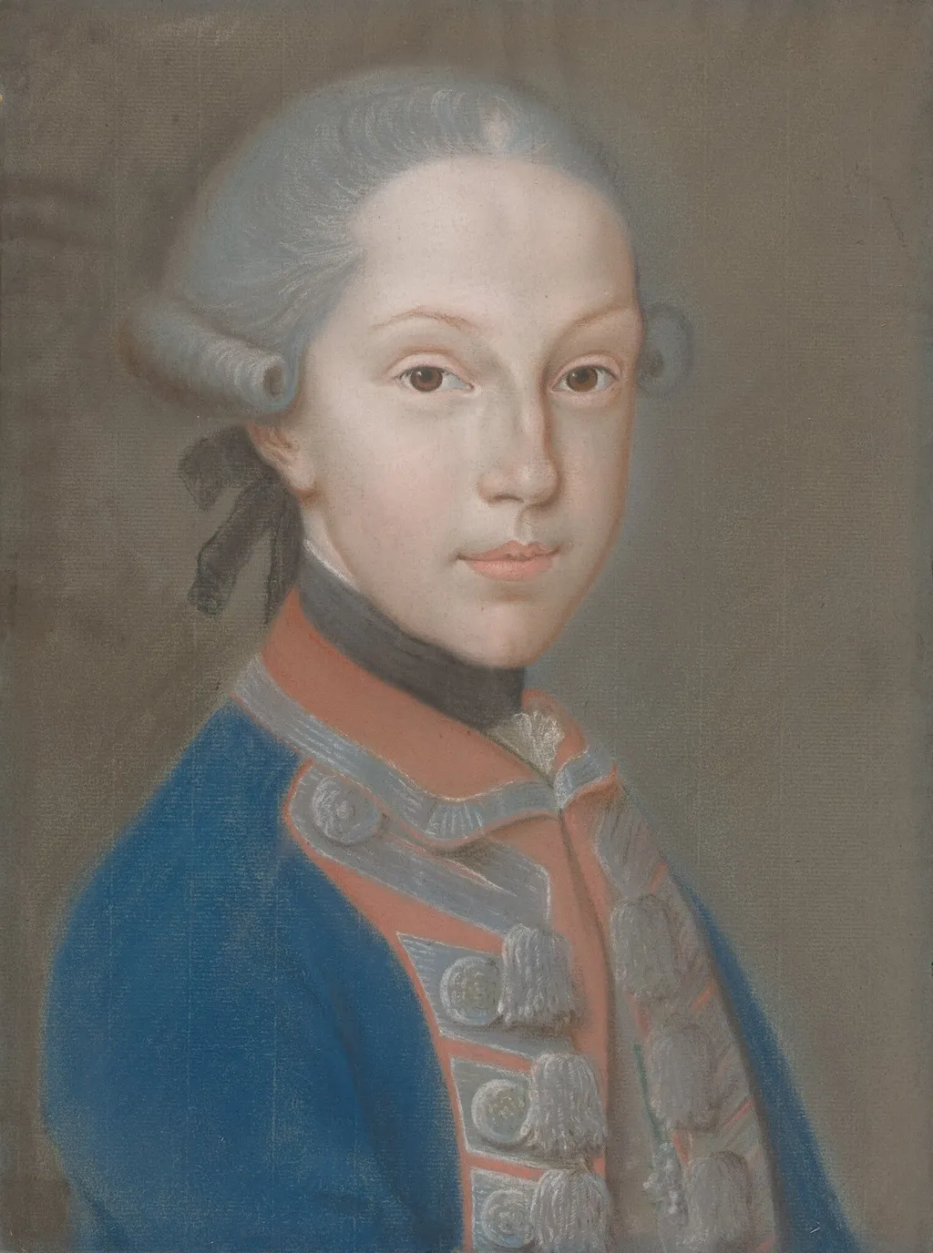 Portrait of a Young Man in Uniform, by European 18th Century, pastel, 1794