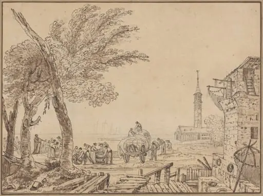 View of a Port, by European 18th Century
