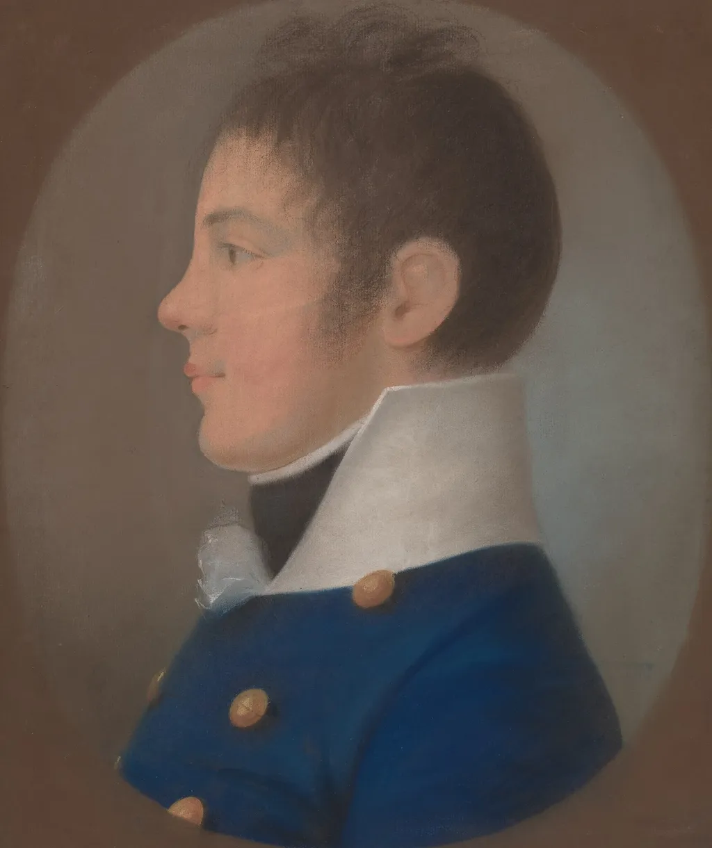 Portrait of a Young Man in Profile, by European 19th Century, pastel, 1800