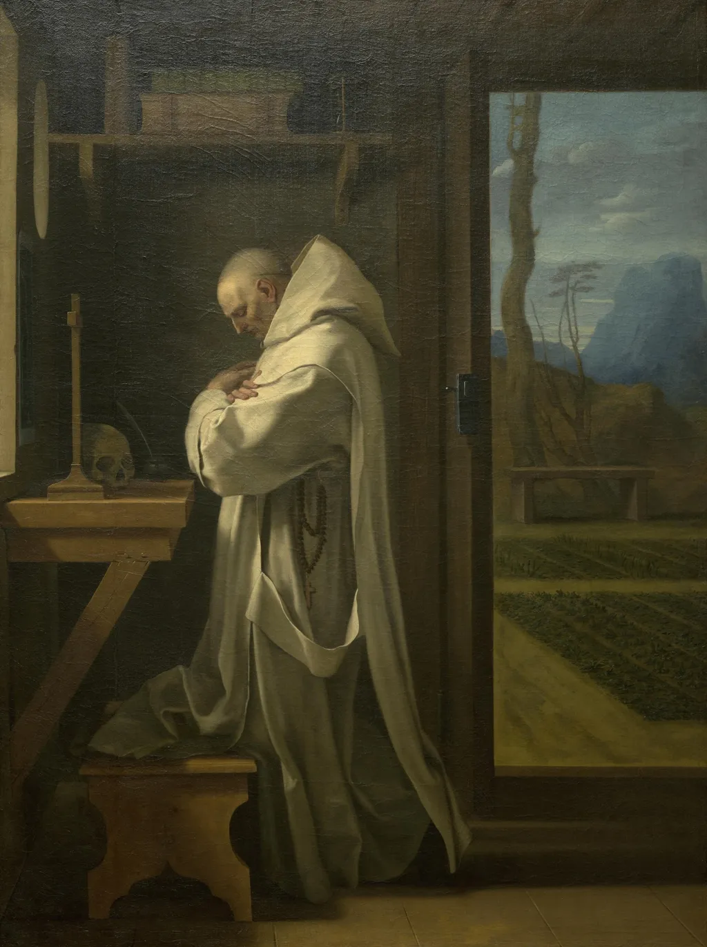 St. Bruno in Prayer, by Eustache Le Sueur, paint, 1650