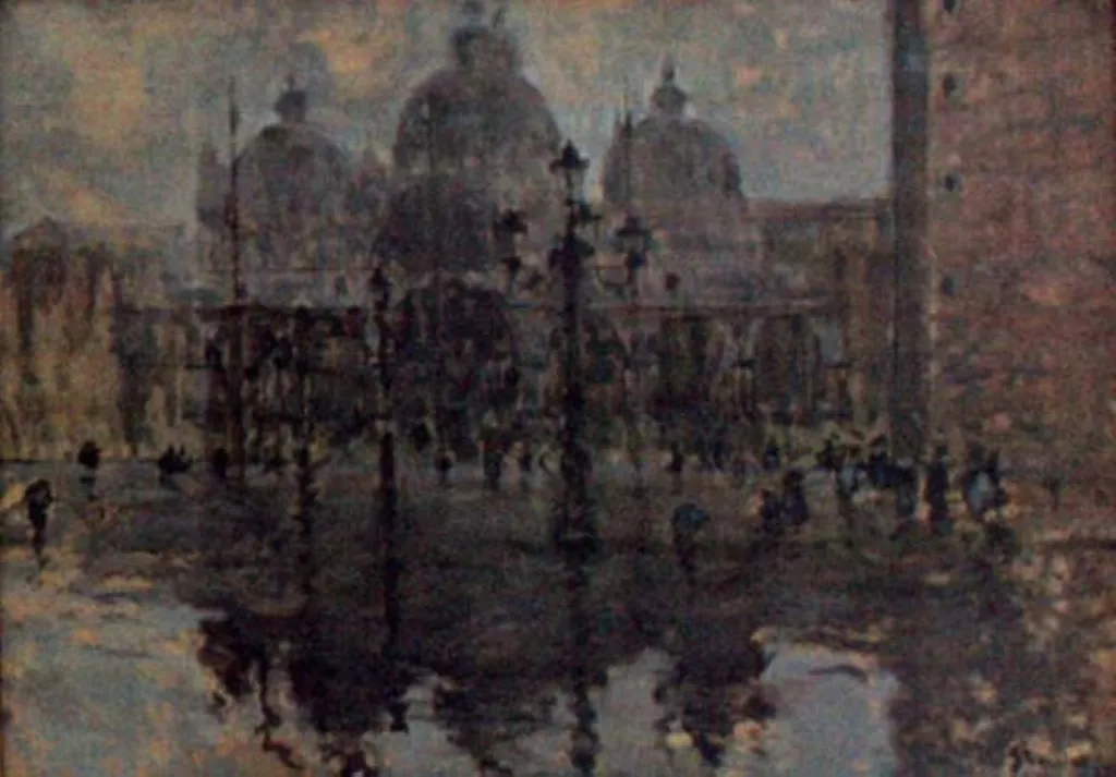 Piața San Marco pe ploaie, by Eustațiu Stoenescu, unspecified, 1938
