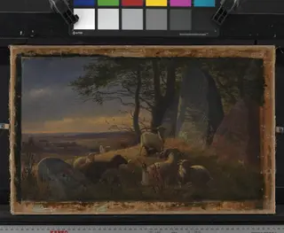 Evening Scene with Sheep on a Mound