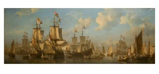 The Prince of Orange, afterwards King William III, Embarking at Hellevoetsluis for England in 1688, by Everhardus Koster