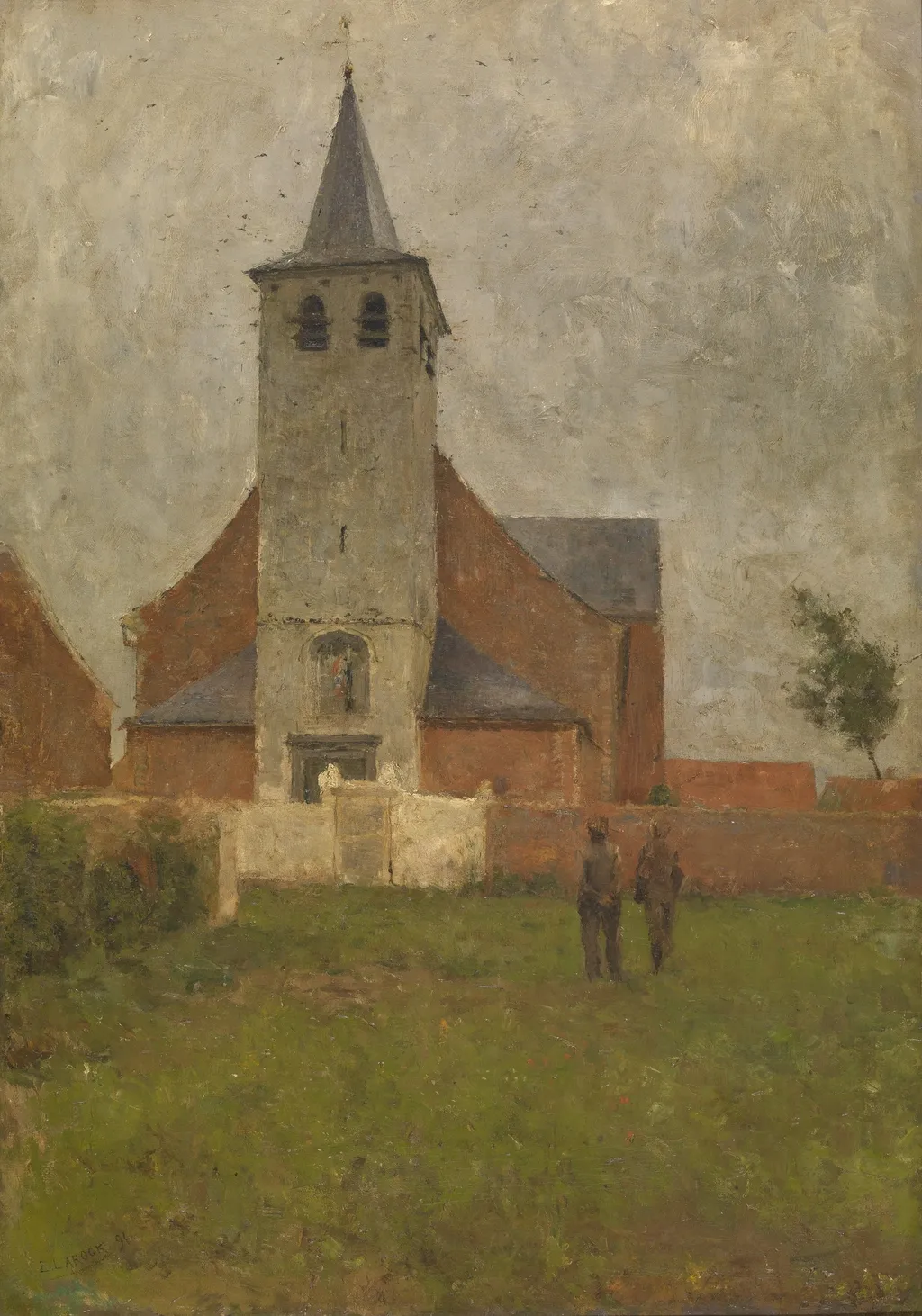 Church at Kapelle-op-den-Bos, by Evert Larock, oil, 1896