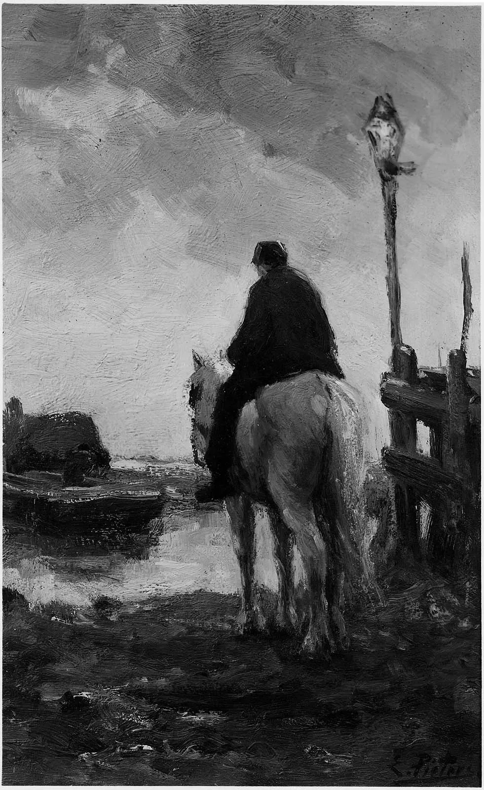Man on a White Horse, by Evert Pieters, oil, 1901