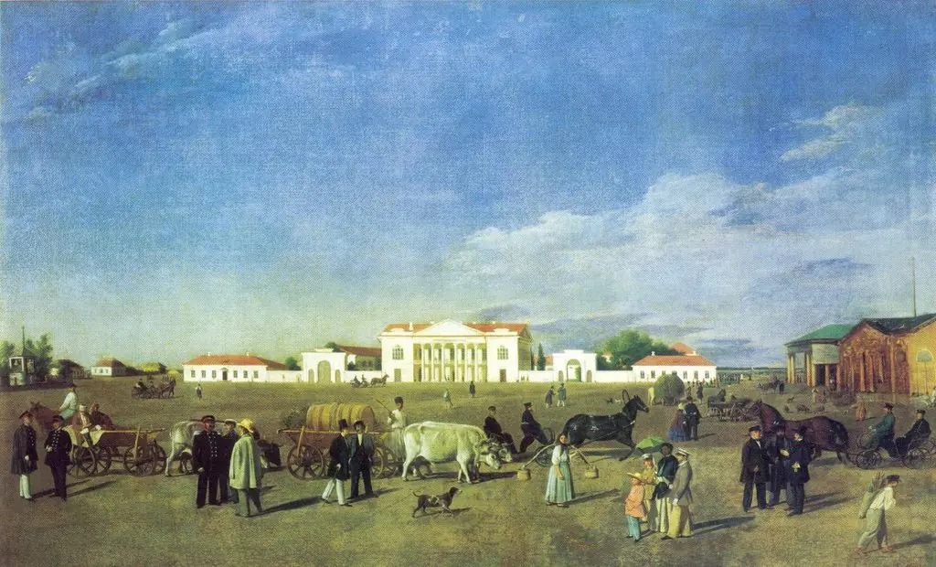 Poltava Main Square, by Evgraf Fedorovich Krendovsky