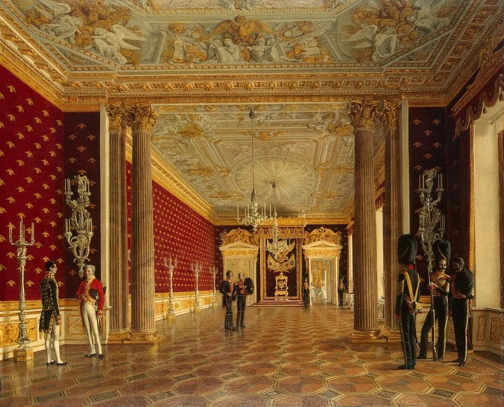 The Throne Room of Empress Maria Fiodorovna in the Winter Palace, by Evgraf Fedorovich Krendovsky