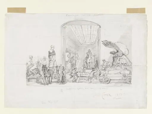 Sculpture Gallery door-way at the Exposition Universelle, Paris, by Eyre Crowe