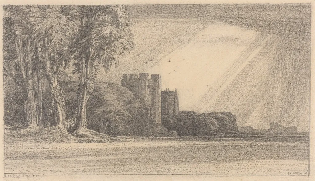 Landscape with Castle, by F. L. Griggs, graphite, 1921