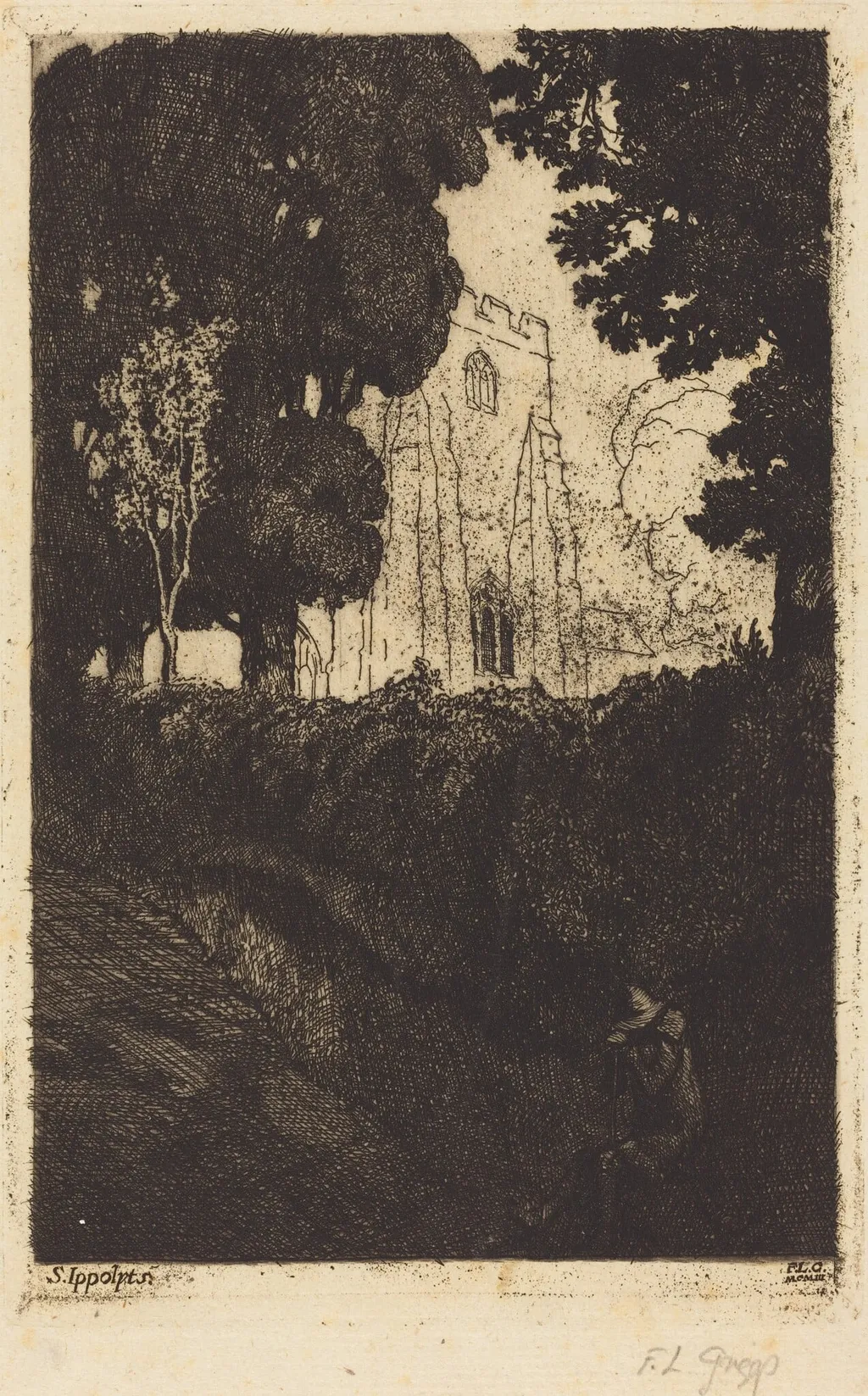 St. Ippolyts, No. 2, by F. L. Griggs, ink, 1903