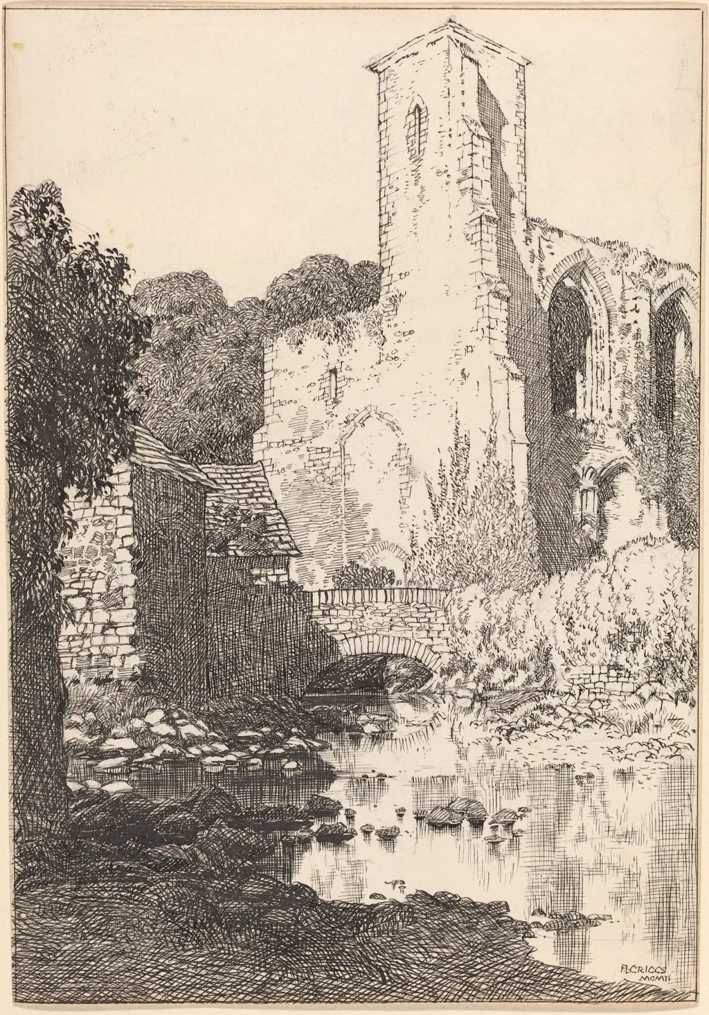 St. Mary's College, St. David's, by F. L. Griggs, ink, 1902