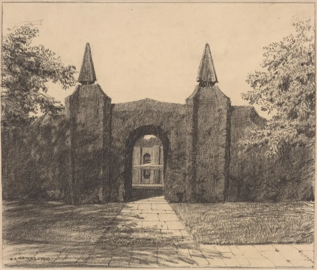 Topiary Archway, by F. L. Griggs, graphite, 1910