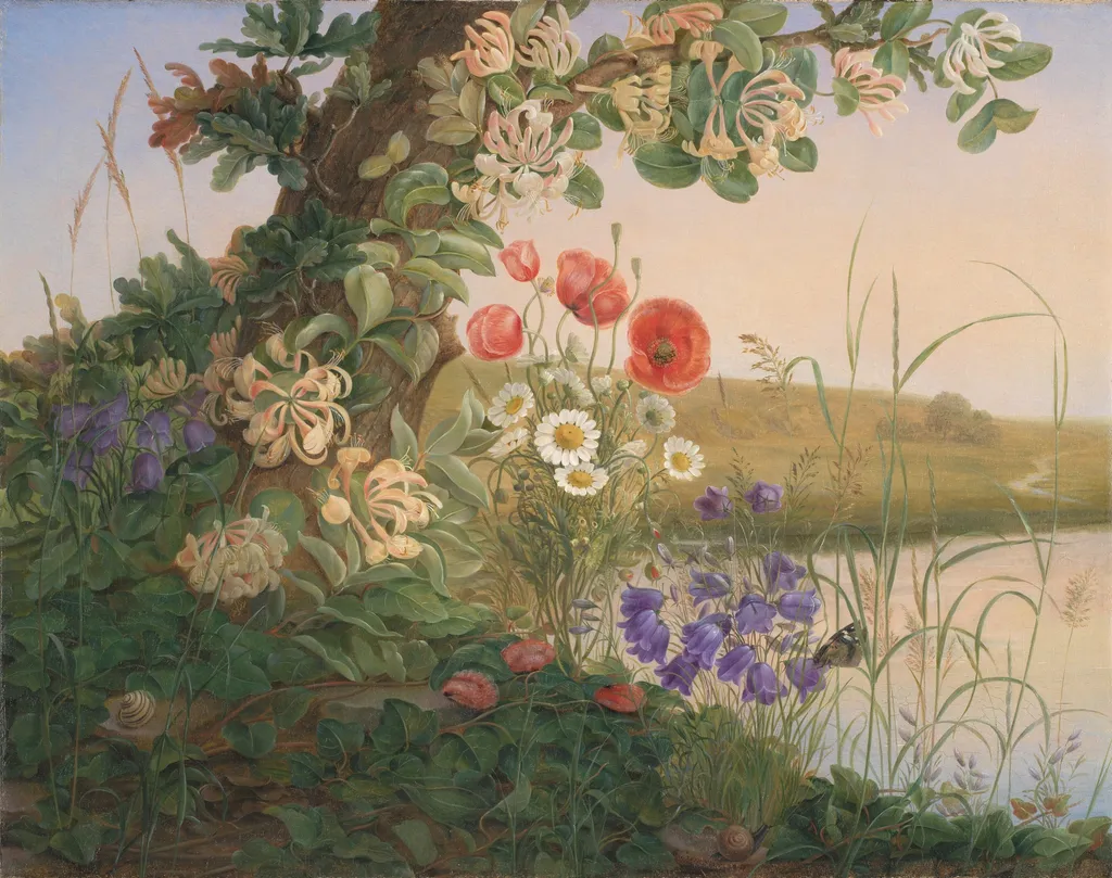 Blomsterstykke, by Christine Løvmand, oil, 1841