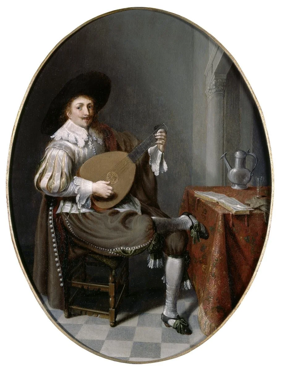 Interieur mit Lautenspieler, detail