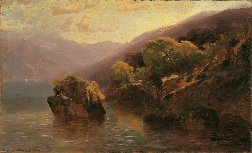 Partie vom Genfer See, by Alexandre Calame, oil, 1852