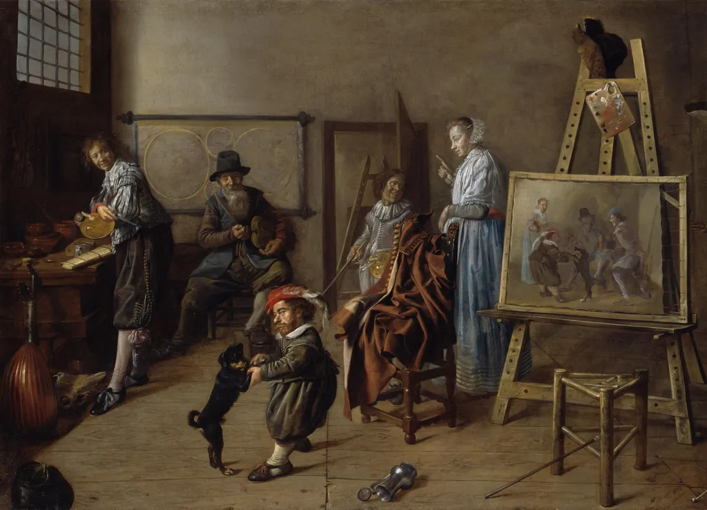 The Artist's Studio, by Jan Miense Molenaer, oil, 1631