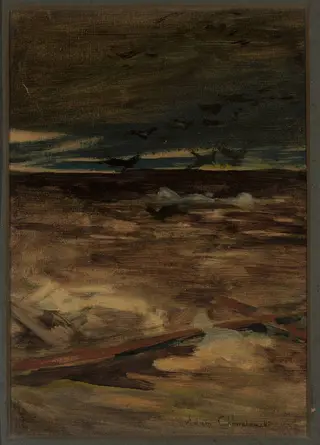 Pestilence, section of the triptych “Disaster”, sketch, by Albert Chmielowski, oil, 1870