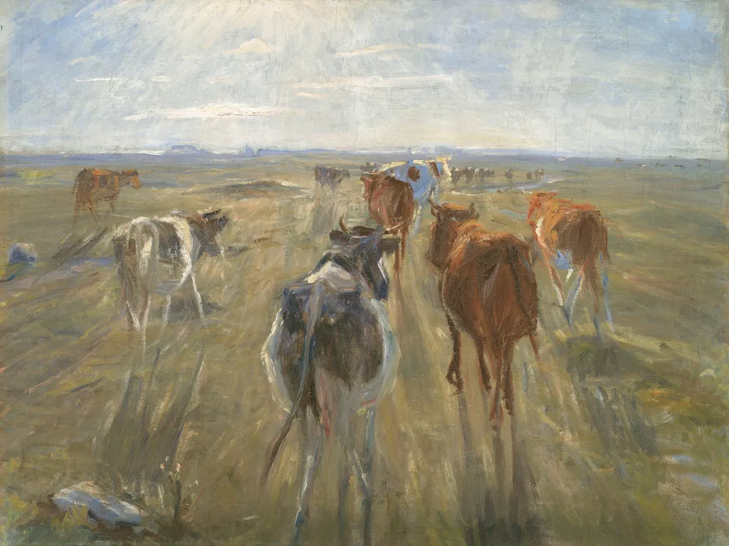 Long Shadows. Cattle on the Island of Saltholm, by Theodor Philipsen, oil, 1896