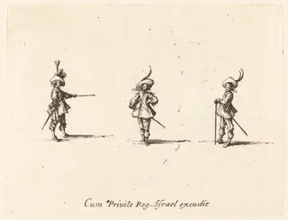 Unarmed Drill, by Jacques Callot, ink, 1634