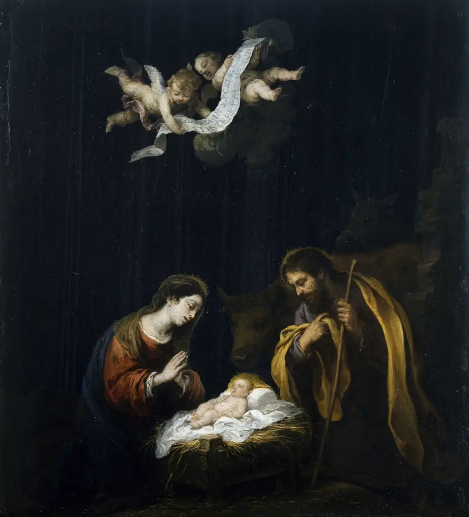 The Nativity, by Bartolomé Esteban Murillo, oil, 1665