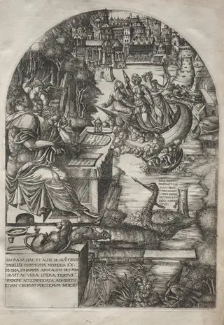 The Apocalypse:  Duvet Studying the Apocalypse, by Jean Duvet, 1555