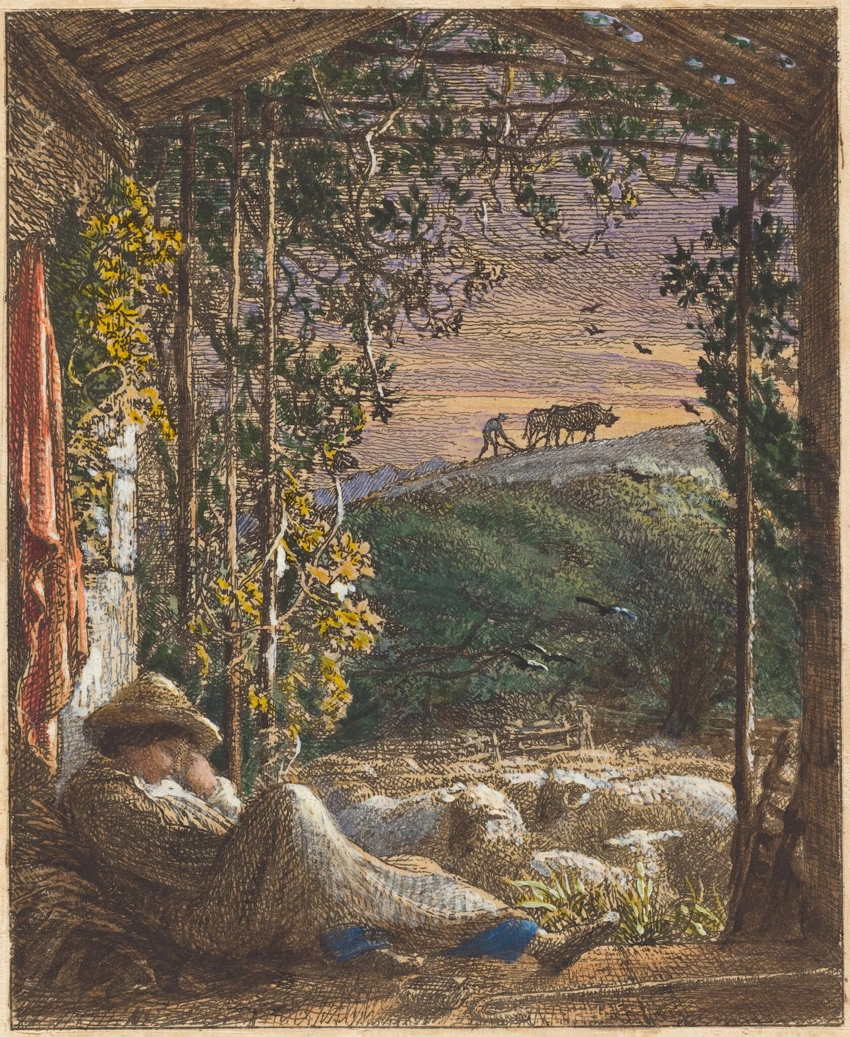 The Sleeping Shepherd; Early Morning, detail